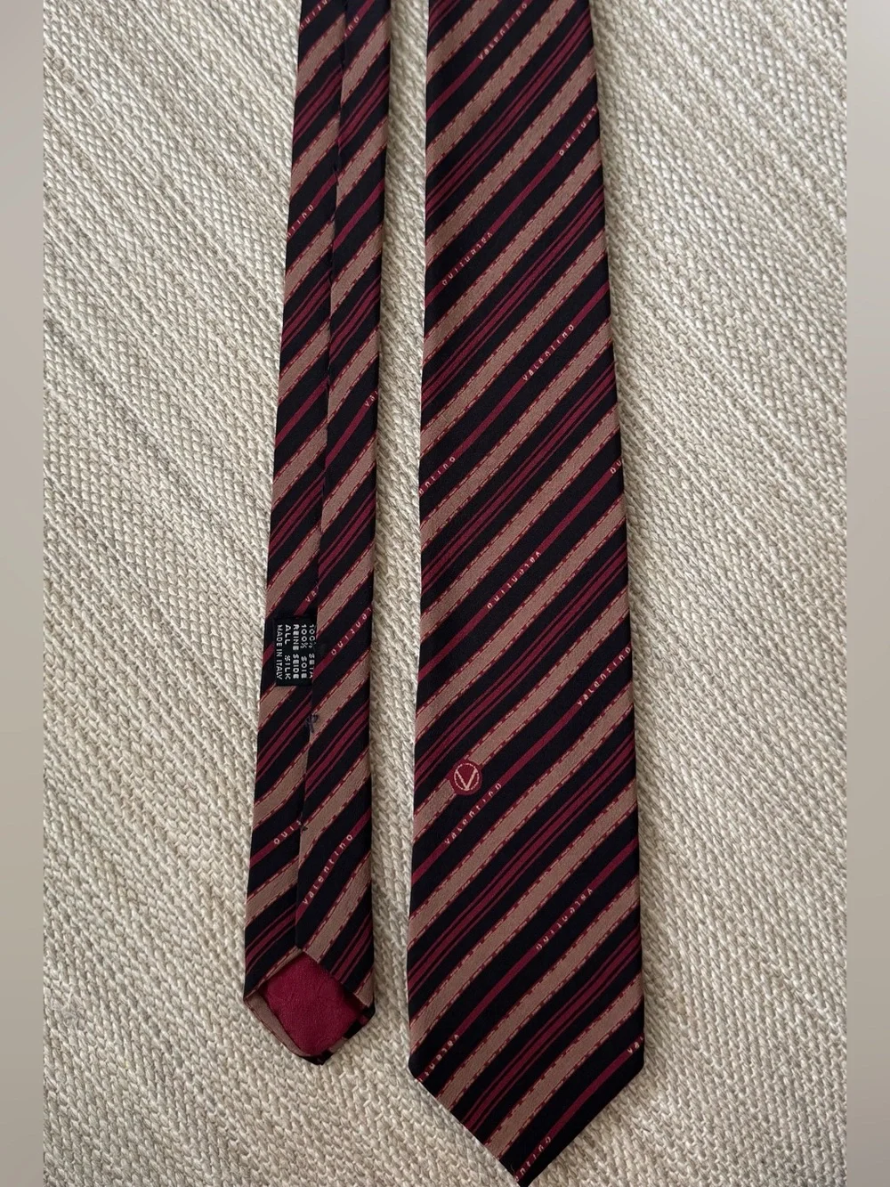 Vintage striped‎ Valentino 100% silk men’s tie